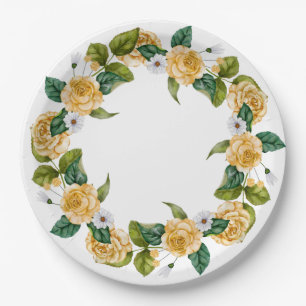 Yellow Garden Party Paper Plate