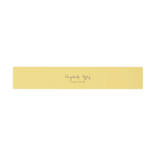Yellow Garden Roses - invitation belly band