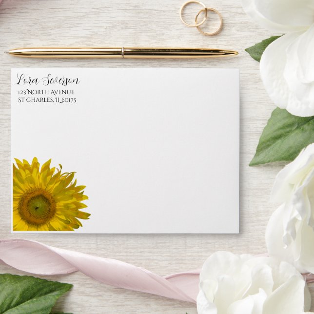 Yellow Garden Sunflower Envelope (Wedding)