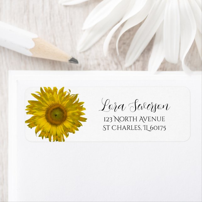 Yellow Garden Sunflower Return Address (Insitu)