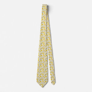 Yellow Garden Watercolor Wildflower Spring Meadow Tie