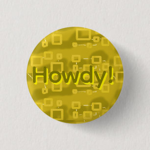 Yellow Geometric  3 Cm Round Badge