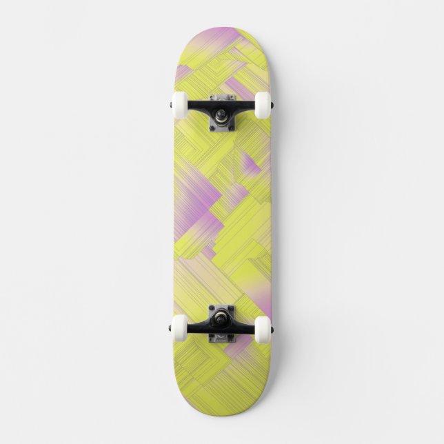 Yellow Geometric Halls Skateboard (Front)