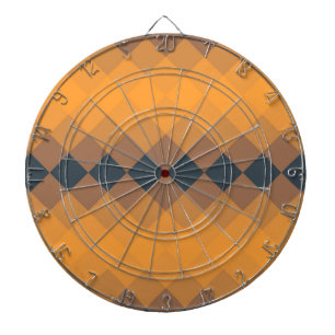 Yellow, geometric, lively, abstract trendy pattern dartboard