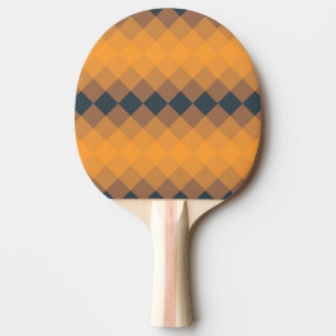 Yellow, geometric, lively, abstract trendy pattern ping pong paddle
