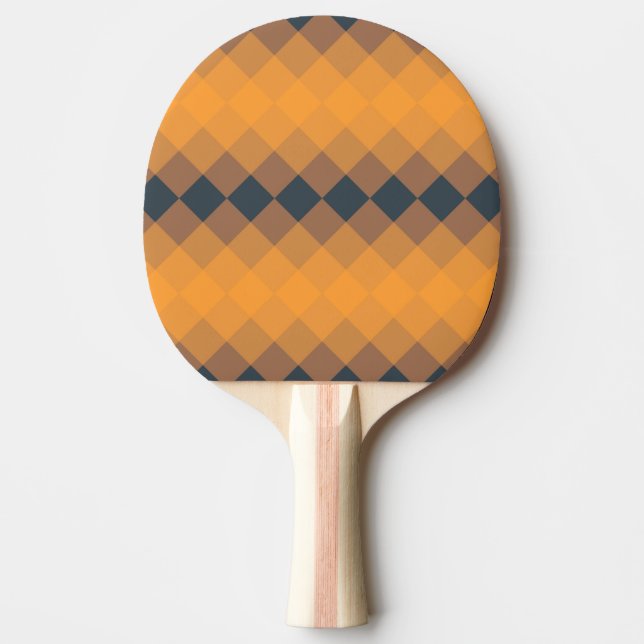 Yellow, geometric, lively, abstract trendy pattern ping pong paddle (Front)