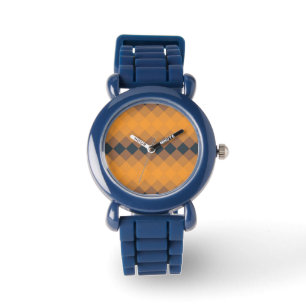 Yellow, geometric, lively, abstract trendy pattern watch