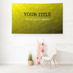 Yellow geometric mesh Triangle custom text Banner