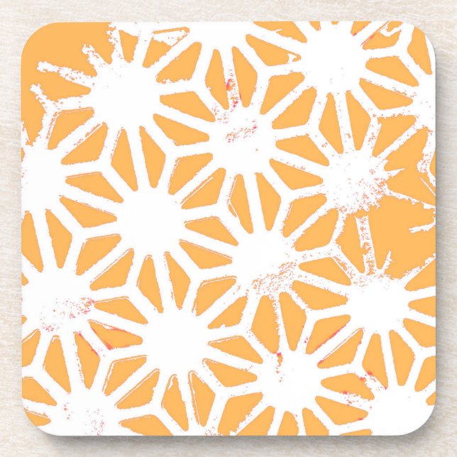 Yellow geometric pattern coaster (Front)