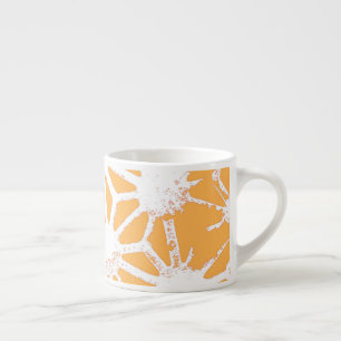 Yellow geometric pattern espresso cup