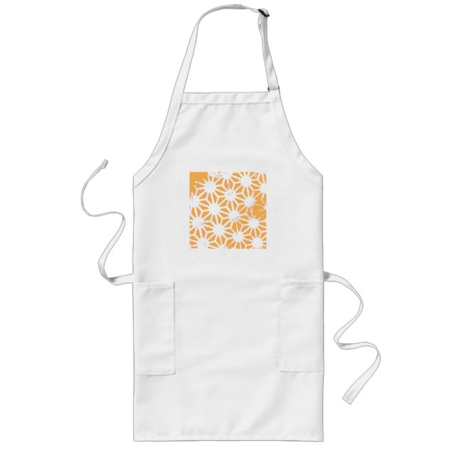 Yellow geometric pattern long apron (Front)