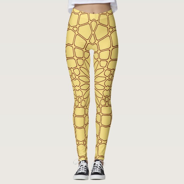 Yellow geometric pattern "Ratti_Creative_Arts"     Leggings (Front)