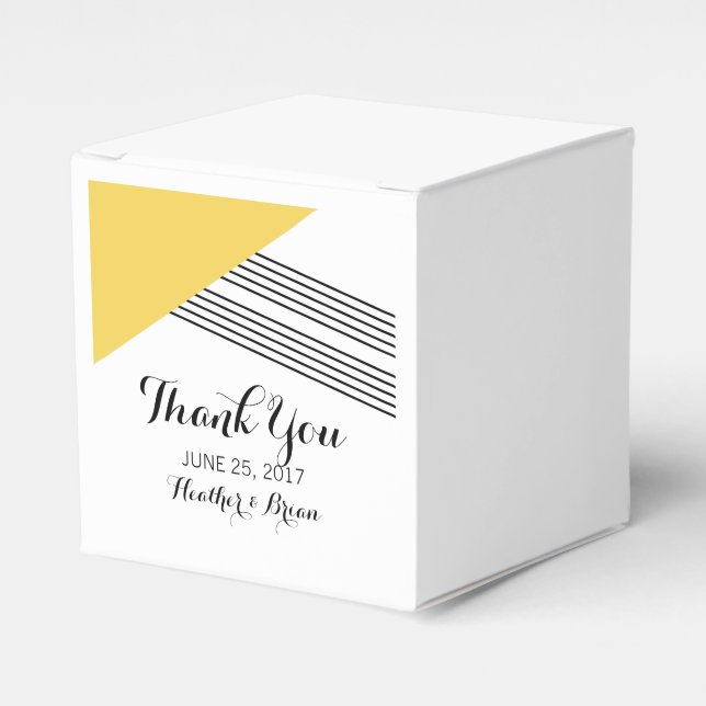 Yellow Geometric Stripe Favour Boxes (Front Side)