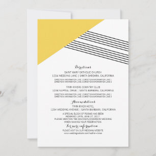 Yellow Geometric Stripe Information Card