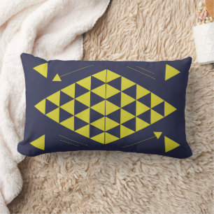 Yellow Geometric Triangles Lumbar Cushion
