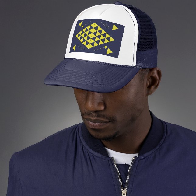 Yellow Geometric Triangles Trucker Hat (Creator Uploaded)