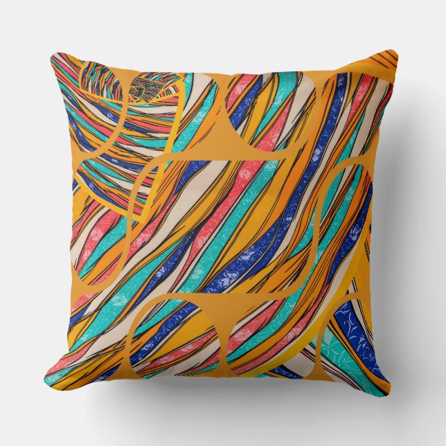 Yellow Geometry Pattern Cushion (Front)