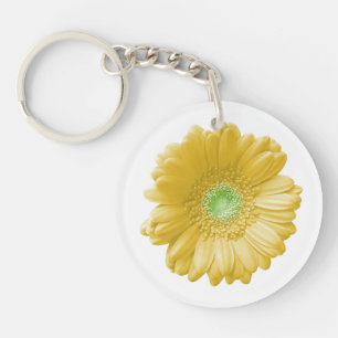 Yellow gerbera daisy key ring