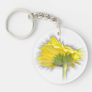 yellow gerbera daisy key ring