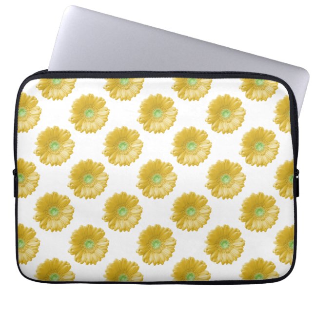 Yellow gerbera daisy laptop sleeve (Front)