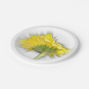 yellow gerbera daisy paper plate