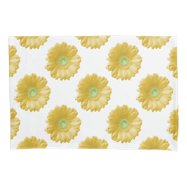 Yellow gerbera daisy pillowcase (Front)