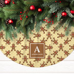 Yellow Gingerbread Man Monogram Christmas<br><div class="desc">Brighten up your holiday decor with this cheerful yellow gingerbread man Christmas tree skirt. Featuring an adorable gingerbread man pattern on a warm yellow background, this tree skirt brings a unique, cosy charm to any Christmas display. Personalise it with your family monogram for a one-of-a-kind festive accent that celebrates the...</div>