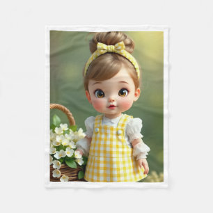 Yellow Gingham Baby Doll Blanket