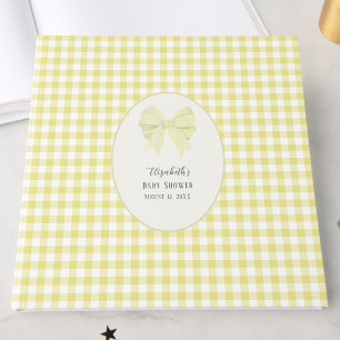 Yellow Gingham Bow Gender Neutral Baby Shower Guest Book