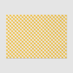 Yellow Gingham Check Pattern Tissue Paper