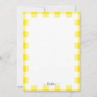 Yellow Gingham Custom Script Name