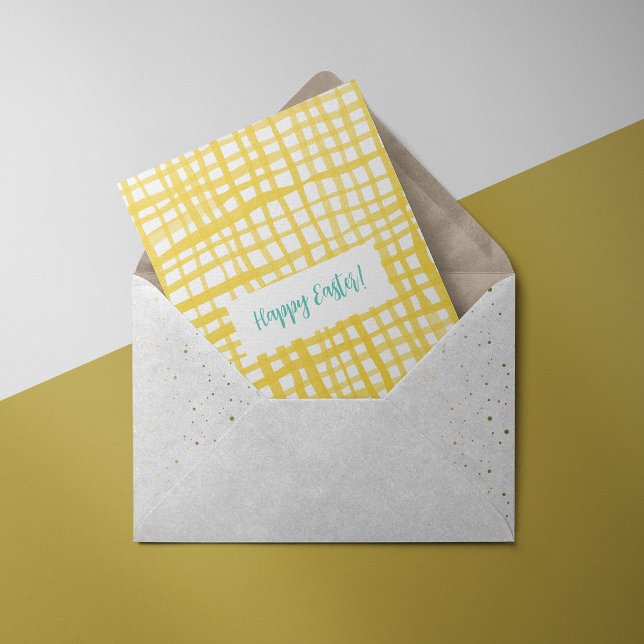 Yellow gingham Easter Card (Creator Uploaded)