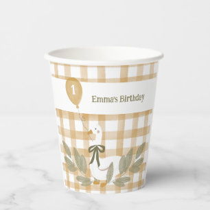 Yellow Gingham Farm Silly Goose Balloon Paper Cups