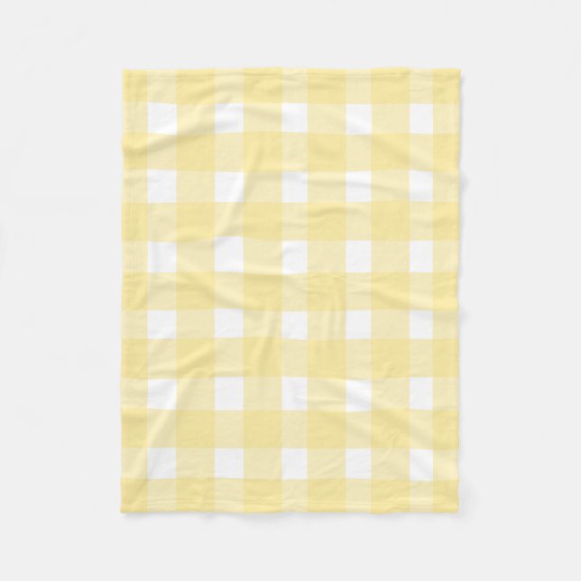 Yellow Gingham Fleece Blanket (Front)
