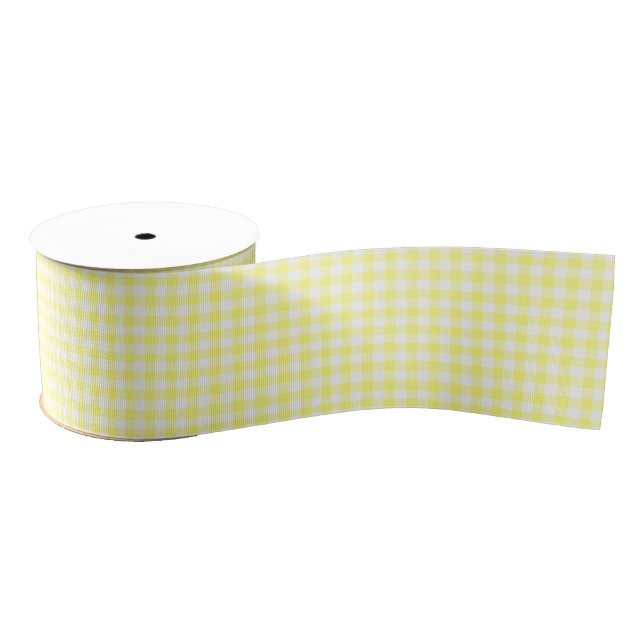 Yellow Gingham Grosgrain Ribbon (Spool)