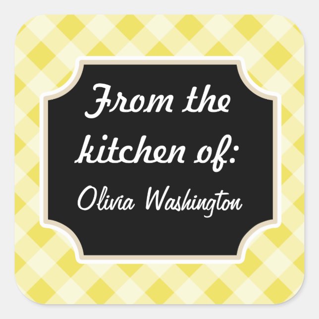 Yellow Gingham Kitchen Stickers (Front)