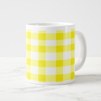 Yellow Gingham Large Coffee Mug
