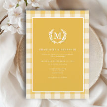 Yellow Gingham Monogram Crest 