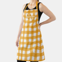 Yellow Gingham Name & Initial