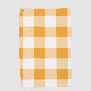 Yellow Gingham Pattern Golf Towel