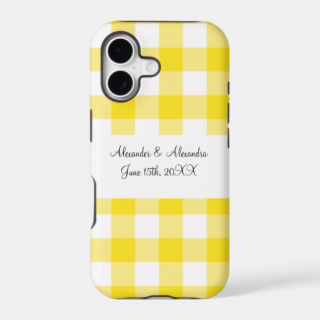 Yellow gingham pattern wedding favours (Back)