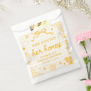 Yellow Gingham She Found Her Honey Bridal Shower Favour Bags