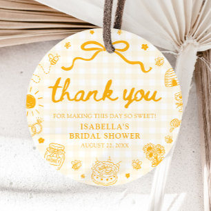 Yellow Gingham She Found Her Honey Bridal Shower Favour Tags
