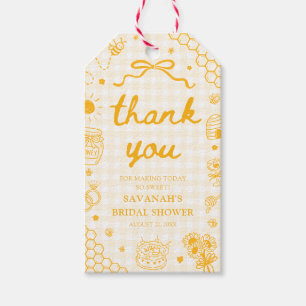 Yellow Gingham She Found Her Honey Bridal Shower  Gift Tags