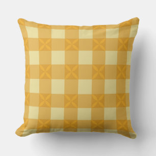Yellow Gingham & Yellow Petals Throw Pillow