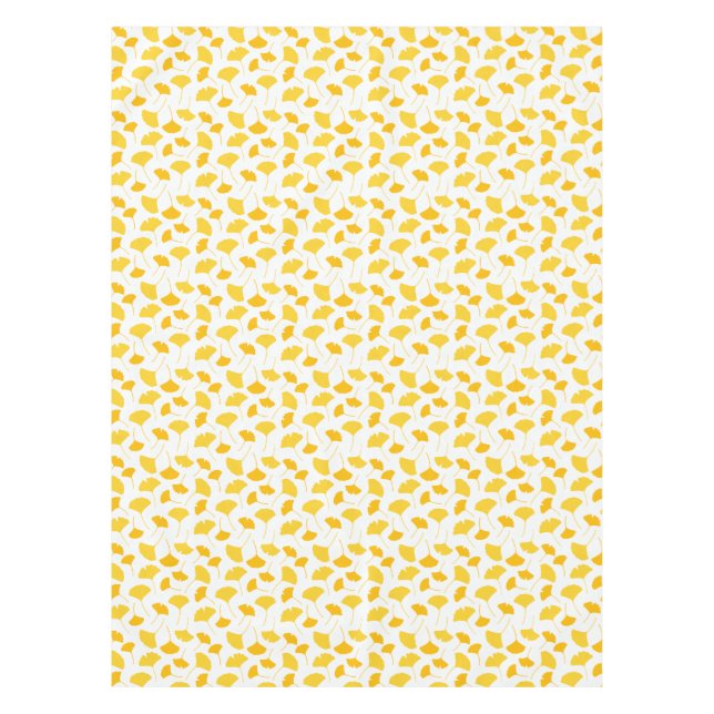 Yellow Ginkgo Leaf Pattern Tablecloth (Front)