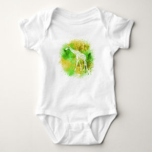 Yellow Giraffe Baby Bodysuit