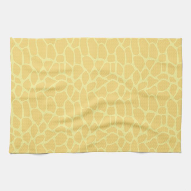 Yellow Giraffe Print Tea Towel (Horizontal)