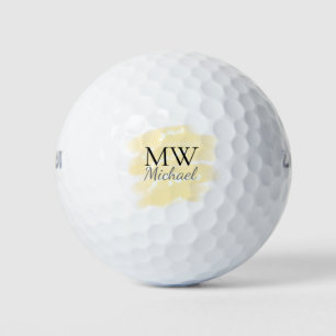 Yellow glitter add your name groomsmen gift throw golf balls