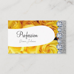 Yellow Glitter Chic Gold Artist Rose Gold  Business Card